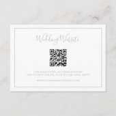 Traditioneller Dusty Blue QR Code Elegante Hochzei Begleitkarte (Vorderseite)