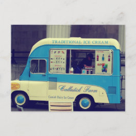 Traditioneller Eiskrem Vintager niedlicher LKW Postkarte