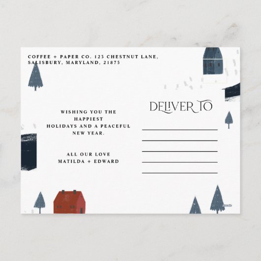 Traditioneller, eleganter Winterschnee Weihnachten (Rückseite)