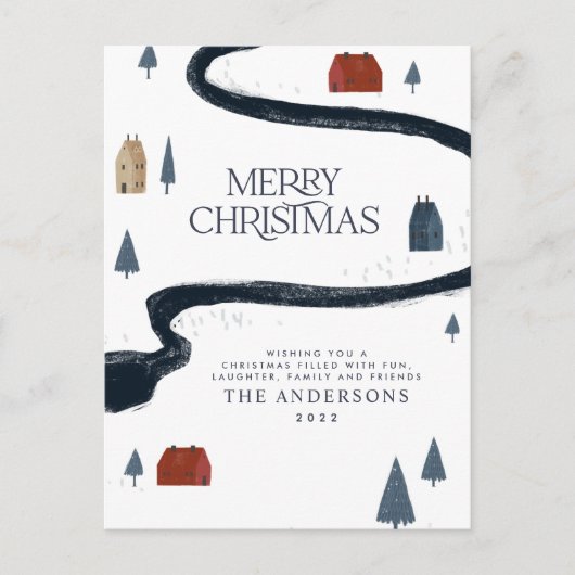 Traditioneller, eleganter Winterschnee Weihnachten (Vorderseite)