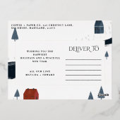 Traditioneller, eleganter Winterschnee Weihnachten Folien Feiertagspostkarte (Rückseite)