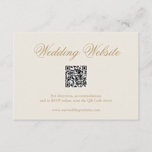 Traditioneller Elfenbeinformal QR Code Elegante Ho Begleitkarte (Vorderseite)