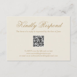 Traditioneller Elfenbeinformal QR Code Elegante Ho RSVP Karte