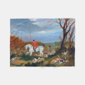 Traditioneller englischer Fox Hunt Sports Dog Fleecedecke (Vorderseite (Horizontal))