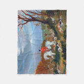 Traditioneller englischer Fox Hunt Sports Dog Fleecedecke (Vorderseite)