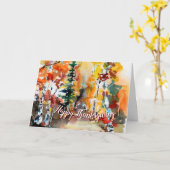 Traditioneller Erntedank Herbst Wasserfarben Kunst Karte (Gelbe Blume)