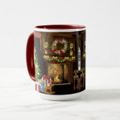 Traditioneller Feuerplatz Weihnachtsbaum Tasse (Vorderseite Links)
