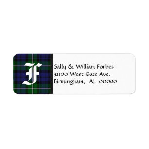 Traditioneller Forbes Tartan-kariertes Monogramm