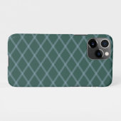 Traditioneller Forest Green Art Deco Rhombus iPhone Hülle (Rückseite (Horizontal))