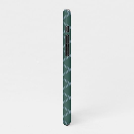 Traditioneller Forest Green Art Deco Rhombus iPhone Hülle (Linke Seite)