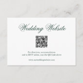 Traditioneller Forest Green Formal QR Code Hochzei Begleitkarte (Vorderseite)