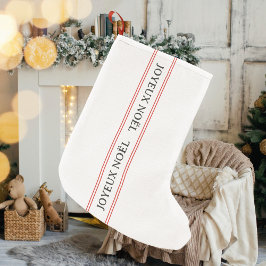 Traditioneller französischer Joyeux Noël Red Strip Kleiner Weihnachtsstrumpf