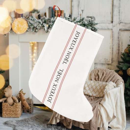 Traditioneller französischer Joyeux Noël Red Strip Kleiner Weihnachtsstrumpf