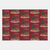 Traditioneller froher Weihnachtsbaum Geschenkpapier Set (Vorderseite 2)