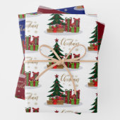 Traditioneller froher Weihnachtsbaum Geschenkpapier Set (Beispiel)