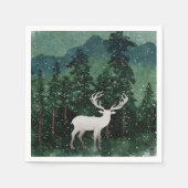 Traditioneller froher Weihnachtsmann im Wald Serviette (Vorderseite)