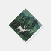 Traditioneller froher Weihnachtsmann im Wald Serviette (Ecke)