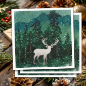 Traditioneller froher Weihnachtsmann im Wald Serviette