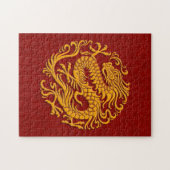 Traditioneller gelber und roter chinesischer puzzle (Horizontal)