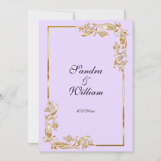 Traditioneller Goldener Rahmen Einladung (Rückseite)