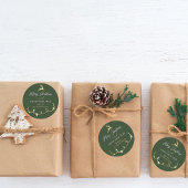 Traditioneller grüner froher Weihnachtsurlaub Runder Aufkleber