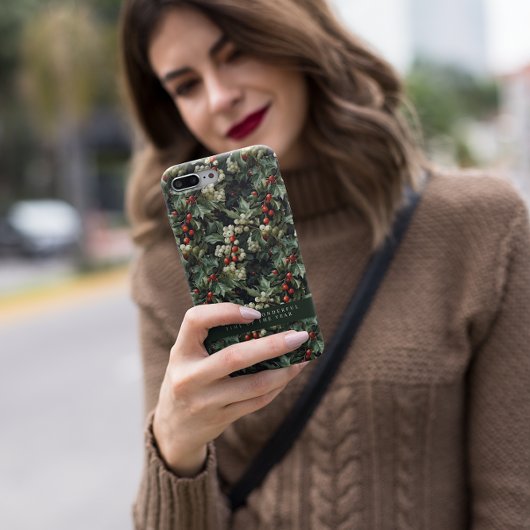 Traditioneller grüner Holly-Urlaub Case-Mate iPhone Hülle