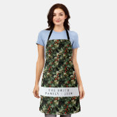 Traditioneller grüner Holly-Urlaub Schürze (Getragen)