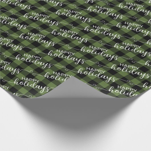 Traditioneller, grüner Karo von Buffalo Lumberjack Geschenkpapier (Ecke)