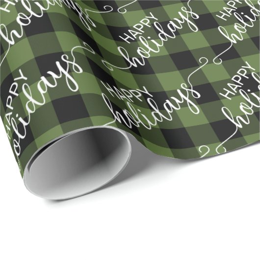 Traditioneller, grüner Karo von Buffalo Lumberjack Geschenkpapier (Rolleneckpunkt)