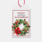 TRADITIONELLER GRÜNER KRIEG MIT ROTEN BOW-CHRISTMA GESCHENKANHÄNGER (Vorderseite)