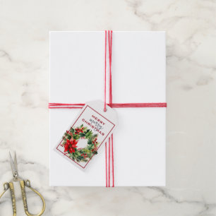 TRADITIONELLER GRÜNER KRIEG MIT ROTEN BOW-CHRISTMA GESCHENKANHÄNGER