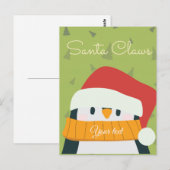 Traditioneller grüner und roter Santa Postkarte (Vorne/Hinten)
