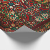 Traditioneller Grunge mit Blumenpfeife Geschenkpapier (Ecke)