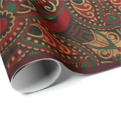 Traditioneller Grunge mit Blumenpfeife Geschenkpapier (Rolleneckpunkt)