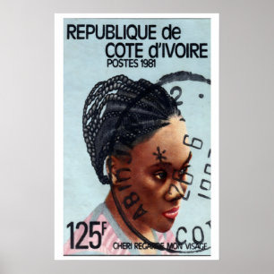 Traditioneller Hairstyle - Vintage Afrikanische Ku Poster