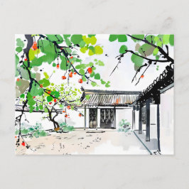 Traditioneller Hof eines chinesischen Hauses Postkarte
