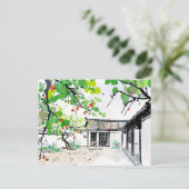 Traditioneller Hof eines chinesischen Hauses Postkarte (Stehend Vorderseite)