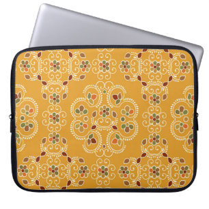 Traditioneller indischer Damast, nahtloses Muster. Laptopschutzhülle