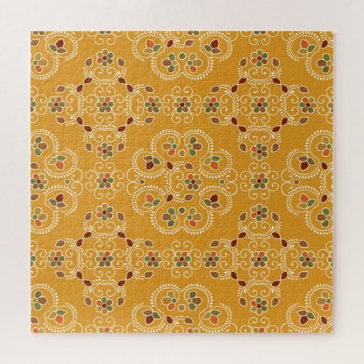 Traditioneller indischer Damast, nahtloses Muster. Puzzle (Horizontal)