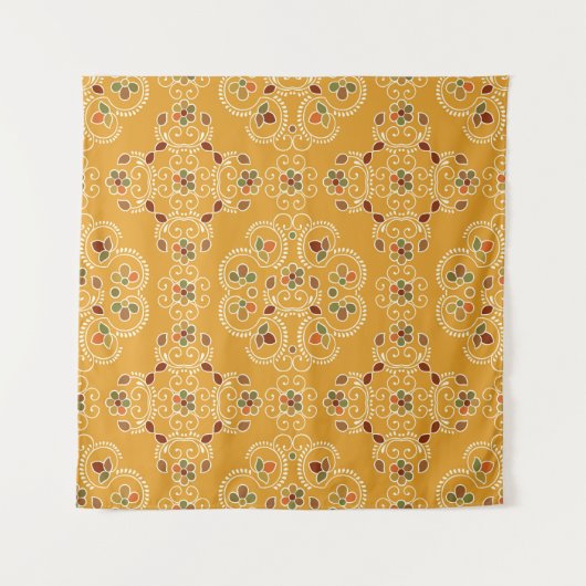 Traditioneller indischer Damast, nahtloses Muster. Wandteppich (Vorderseite)