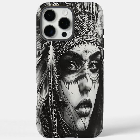 Traditioneller indischer Mädchenkrieger Case-Mate iPhone Hülle (Rückseite)