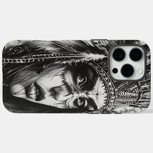 Traditioneller indischer Mädchenkrieger Case-Mate iPhone Hülle (Rückseite (Horizontal))