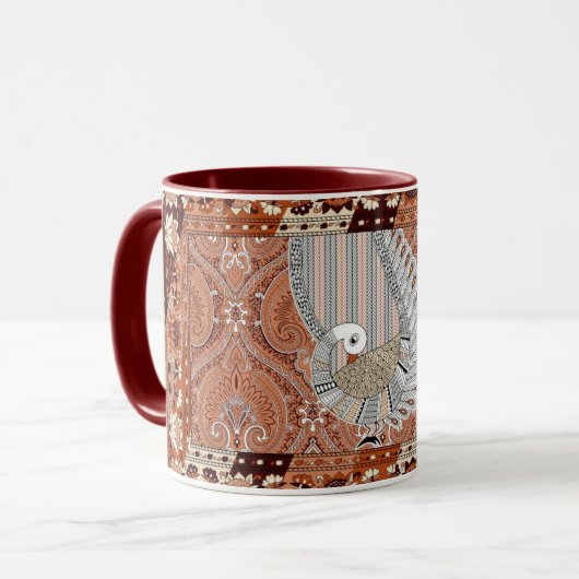 Traditioneller indischer Pfau Tasse (Vorderseite Links)