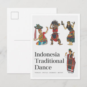 Traditioneller indonesischer Tanz Borneo Toraja Pa Postkarte