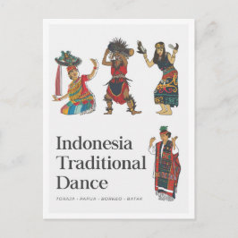 Traditioneller indonesischer Tanz Borneo Toraja Pa Postkarte