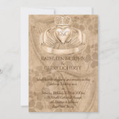 Traditioneller Irischer Claddagh Ring, Kleeblatt & Einladung (Vorderseite)