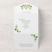 Traditioneller Irischer Claddagh Ring und Kleeblät All In One Einladung (Außenbereich)