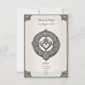 Traditioneller irischer keltischer Knoten & Cladda RSVP Karte (Rückseite)