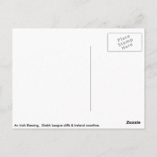 Traditioneller irischer Segen, irische Küste Postkarte (Rückseite)