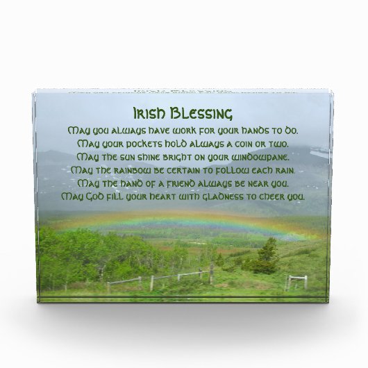 Traditioneller Irish Blessing Valley Regenbogen Fotoblock (Vorderseite)